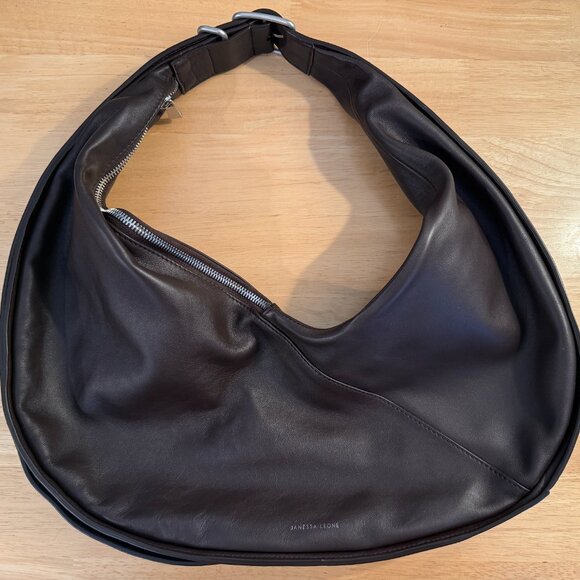 Janessa Leone Cross Body Shoulder Tote Bowe Bag in Dark Brown - Picture 6 of 8